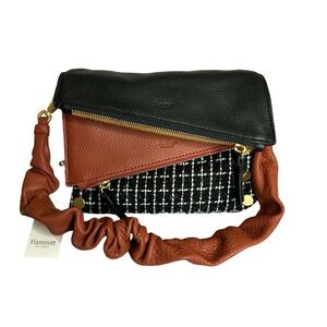 EUC Dillion Small Crossbody Limited Edition Midnight Trellis Brushed Gold Tone